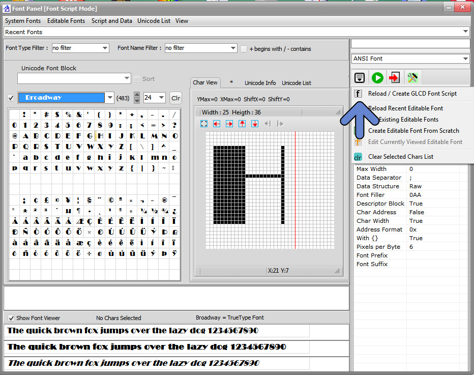 bitmap font creator